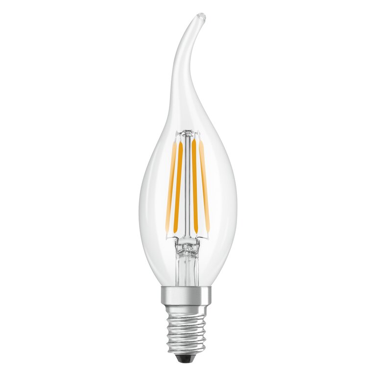 Osram / Ledvance LED Filament Kerze BA klar Windstoß 300° Performance 3,4-40W/827 warmweiß 470lm E14 220-240V