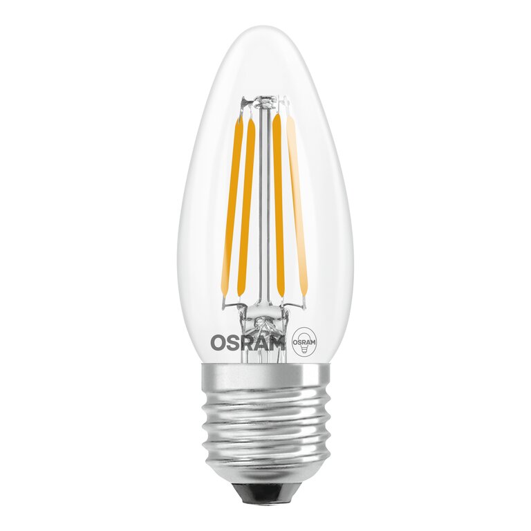 Osram / Ledvance LED Filament Star Kerze B klar 300° 3,4-40W/827 warmweiß 470lm E27 220-240V