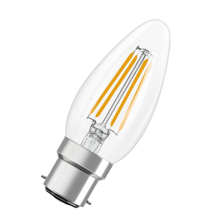 Osram / Ledvance LED Filament Star Kerze B klar 300° 3,4-40W/827 warmweiß 470lm B22d 220-240V