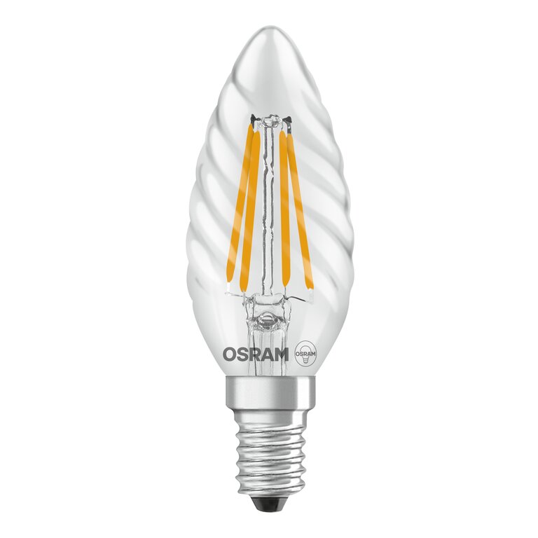 Osram / Ledvance LED Filament Star Kerze BW klar gedreht 300° 3,4-40W/827 warmweiß 470lm E14 220-240V