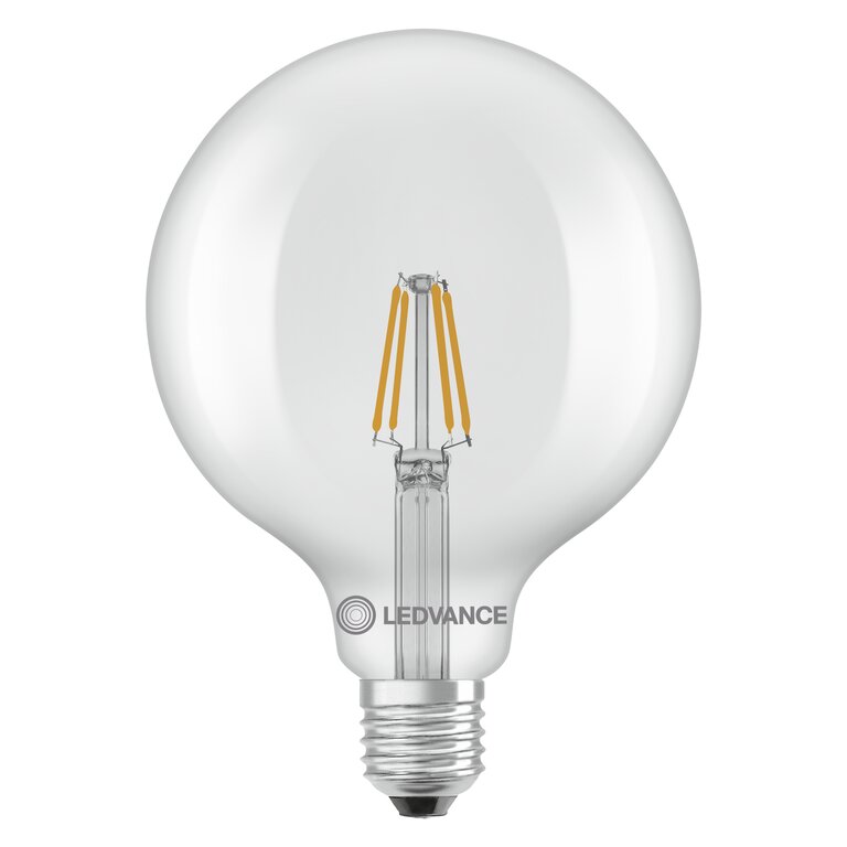 Osram / Ledvance LED Filament Globe G125 klar 300° Performance 3,4-40W/827 warmweiß 470lm E27 220-240V