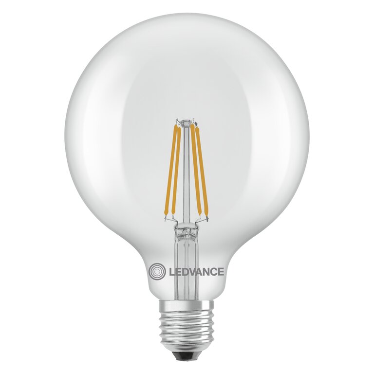 Osram / Ledvance LED Filament Globe G125 klar 300° Performance 5,9-60W/827 warmweiß 806lm E27 220-240V