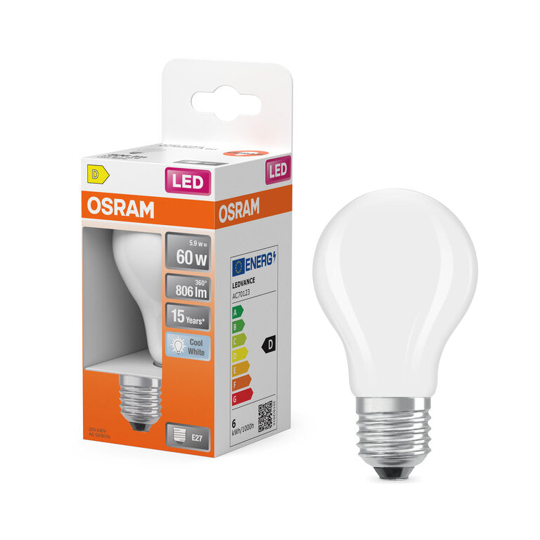Osram / Ledvance LED Filament Star Classic A matt 300° 5,9-60W/840 kaltweiß 806lm E27 220-240V