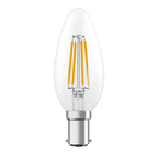 Osram / Ledvance LED Filament Star Kerze B klar 300° 3,4-40W/827 warmweiß 470lm B15d 220-240V