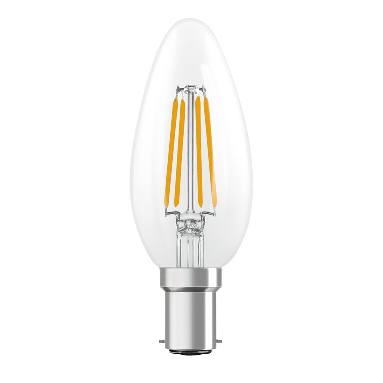 Osram / Ledvance LED Filament Star Kerze B klar 300° 3,4-40W/827 warmweiß 470lm B15d 220-240V