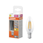 Osram / Ledvance LED Filament Star Kerze B klar 300° 3,4-40W/827 warmweiß 470lm B15d 220-240V