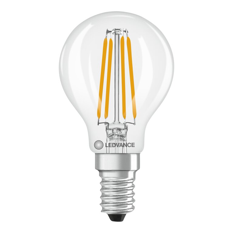 Osram / Ledvance LED Filament Tropfen P klar 300° Performance 3,4-40W/827 warmweiß 470lm E14 220-240V