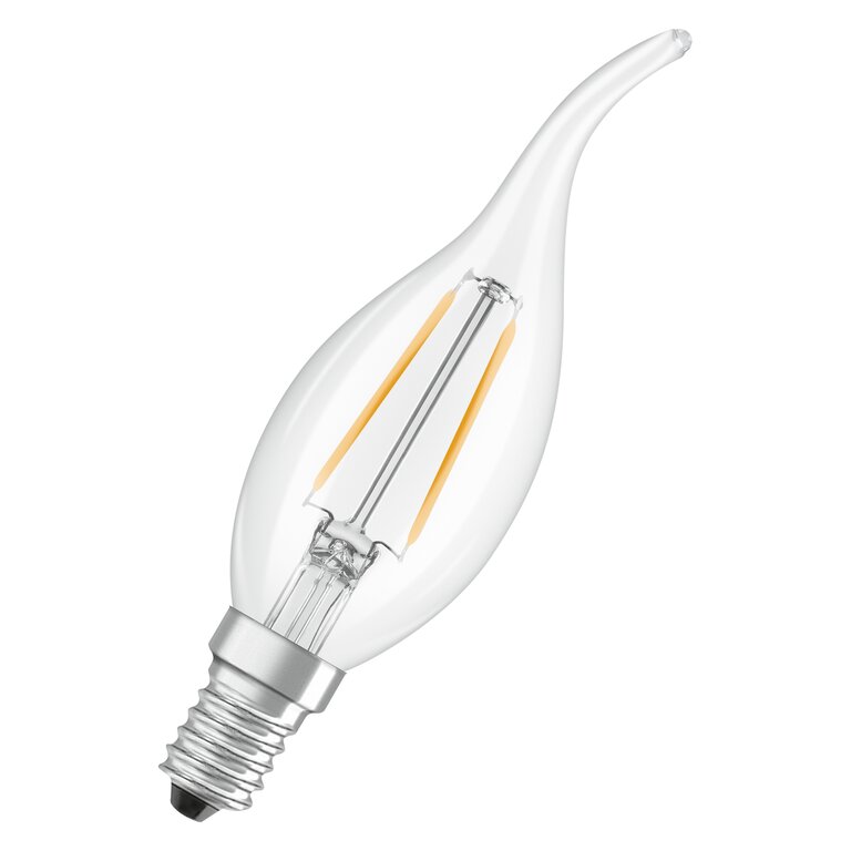 Osram / Ledvance LED Filament Star Kerze BA klar Windstoß 300° 1,8-25W/827 warmweiß 250lm E14 220-240V