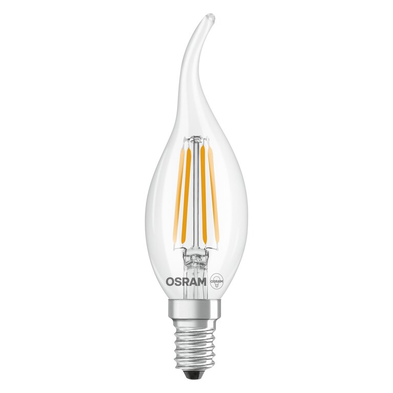 Osram / Ledvance LED Filament Star Kerze BA klar Windstoß 300° 3,4-40W/827 warmweiß 470lm E14 220-240V