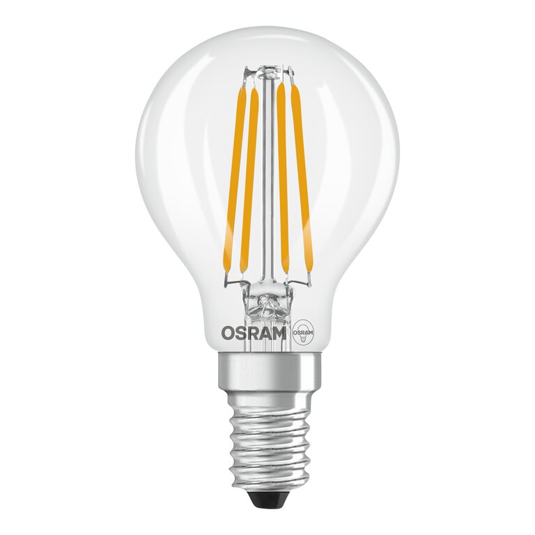Osram / Ledvance LED Filament Tropfen P klar 300° UltraEfficient 2,5-40W/827 warmweiß 470lm E14 220-240V dimmbar