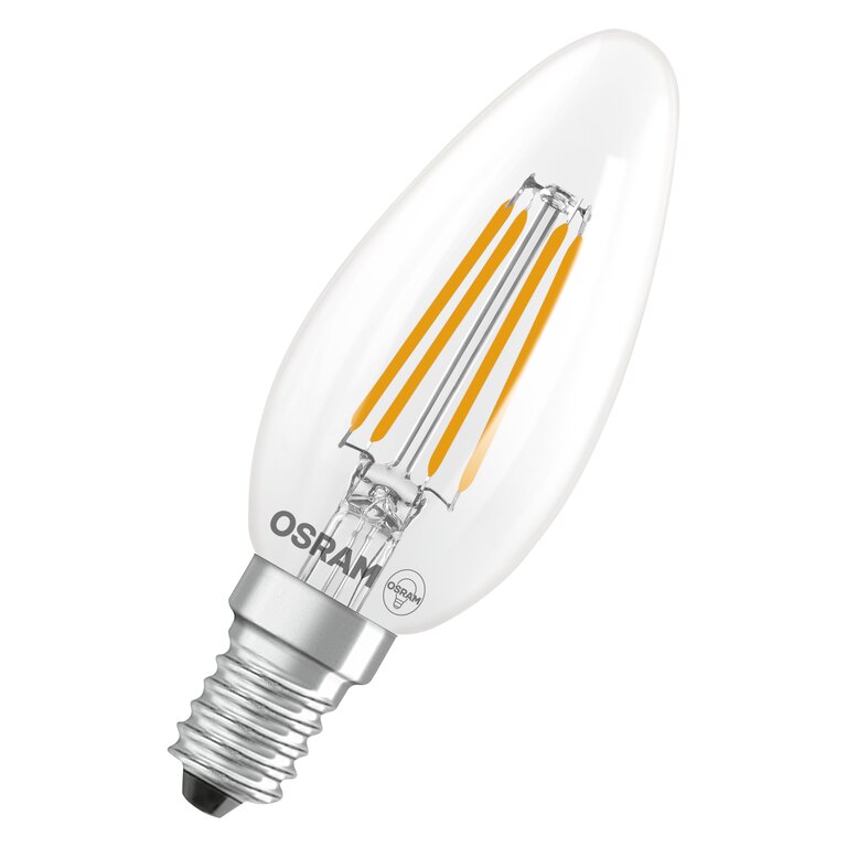 Osram / Ledvance LED Filament Kerze B klar 300° UltraEfficient 2,5-40W/827 warmweiß 470lm E14 220-240V dimmbar