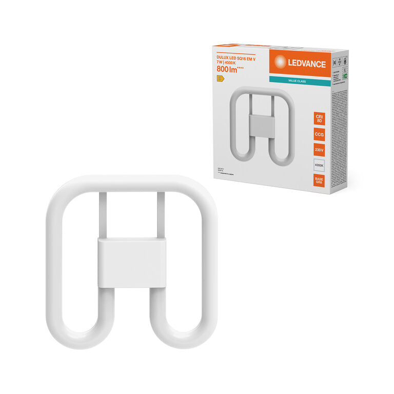 Osram / Ledvance LED Dulux SQ matt 130° Value 7-16W/840 kaltweiß 800lm GR8 KVG VVG AC