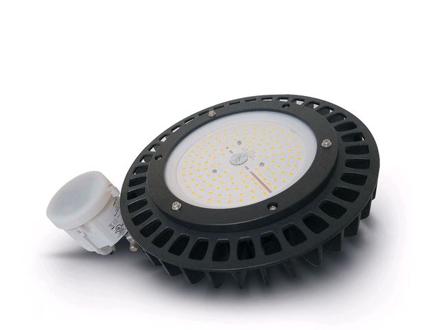Modee SMD LED Premium Line Hallenleuchte UFO schwarz starr rund 260x146mm 150W 4000K 22500lm 120° 100-277V IP65 1-10V Sensor