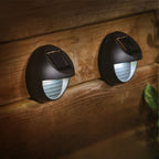 Modee Solar Wand Leuchte LED 45x80x80mm Edelstahl Kunststoff schwarz 2700K IP44 1,2V Batterie 2er Pack