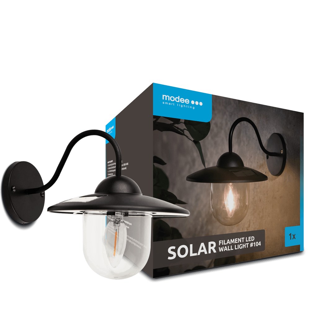 Modee Solar Wand Leuchte LED 180x200mm Kunststoff schwarz 2700K IP44 1,2V Batterie