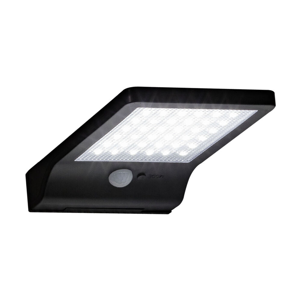Modee Solar Wand Leuchte LED 190x108x30mm Kunststoff schwarz 6000K IP44 3,7V Batterie