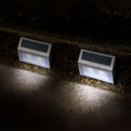 Modee Solar Wand Leuchte LED 22x100x80mm Edelstahl 6000K IP44 1,2V Batterie 2er Pack
