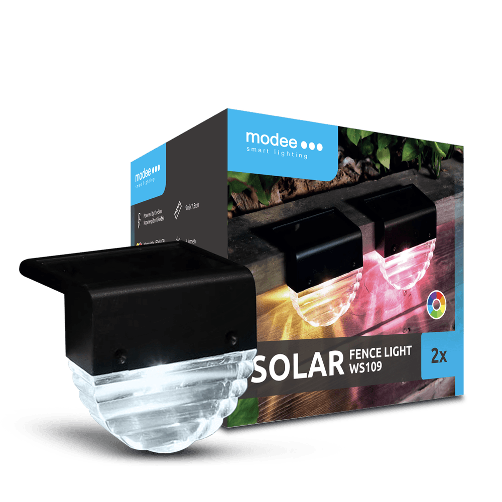 Modee Solar Wand Leuchte LED 60x75x90mm Kunststoff schwarz 2700-RGBK IP44 1,2V Batterie 2er Pack