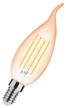 Modee Filament Kerze Bernstein C35 320° 4-28W/818 extra warmweiß 300lm E14 220-240V dimmbar 2er Pack