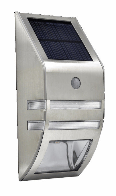 Modee Solar Wand Leuchte LED 80x50x170mm Edelstahl Kunststoff 9000K IP44 3,7V Batterie