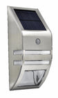 Modee Solar Wand Leuchte LED 80x50x170mm Edelstahl Kunststoff 9000K IP44 3,7V Batterie