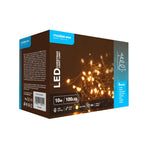 Modee Lichterkette 10m 100 LED Kunststoff grün 3,6W 2700K 360° IP44 220-240V Netzstecker 8 Funktionen