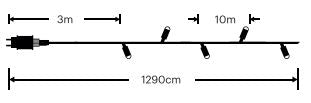 Modee Lichterkette 10m 100 LED Kunststoff grün 3,6W 2700K 360° IP44 220-240V Netzstecker 8 Funktionen