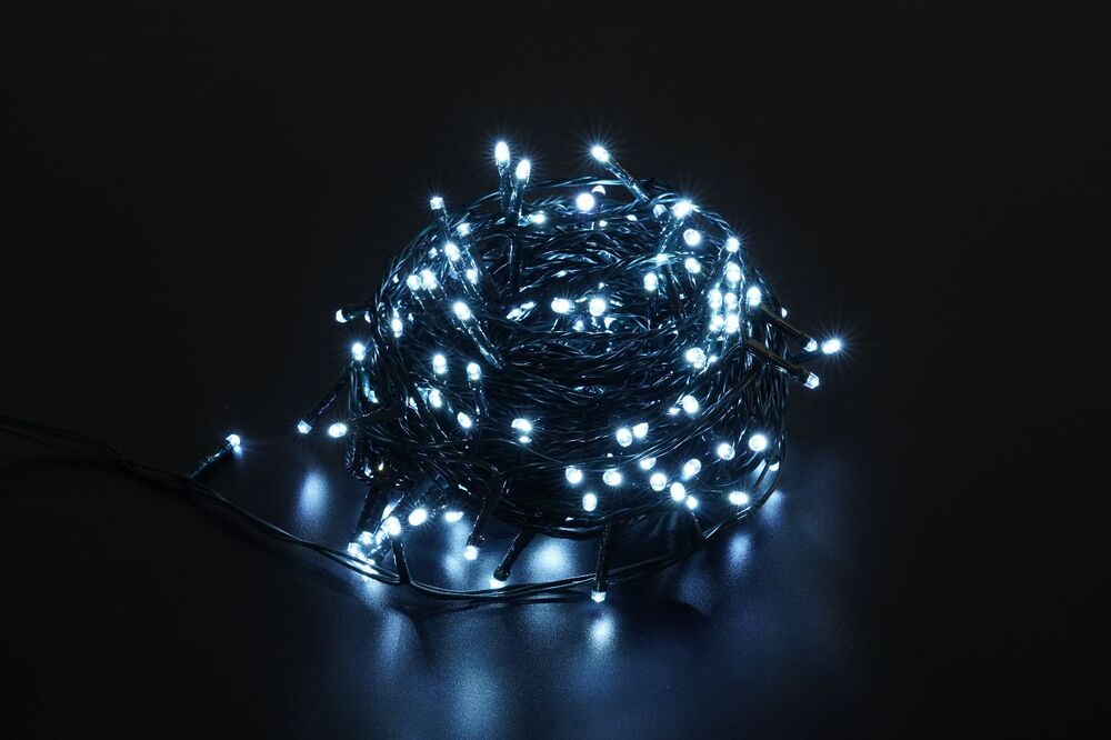 Modee Lichterkette 20m 200 LED Kunststoff grün 3,6W 6000K 360° IP44 220-240V Netzstecker 8 Funktionen