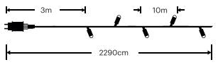 Modee Lichterkette 20m 200 LED Multicolor Kunststoff grün 3,6W 360° IP44 220-240V Netzstecker 8 Funktionen