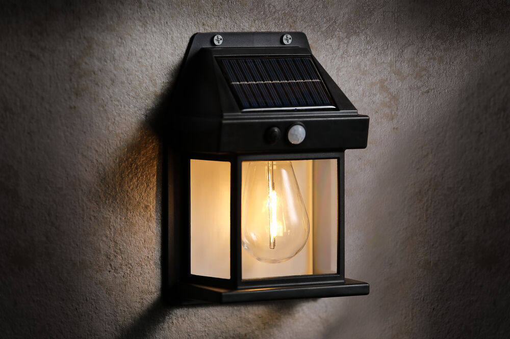 Modee Solar Wand Leuchte LED 120x58x170mm Kunststoff schwarz 2700-3200K IP44 3,7V Batterie