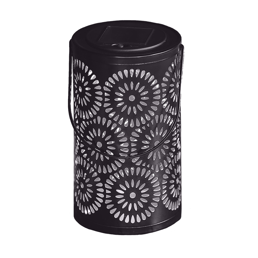 Modee Solar Larterne Leuchte LED 110x200mm Metall Kunststoff schwarz 2700-3200K IP44 1,2V Batterie