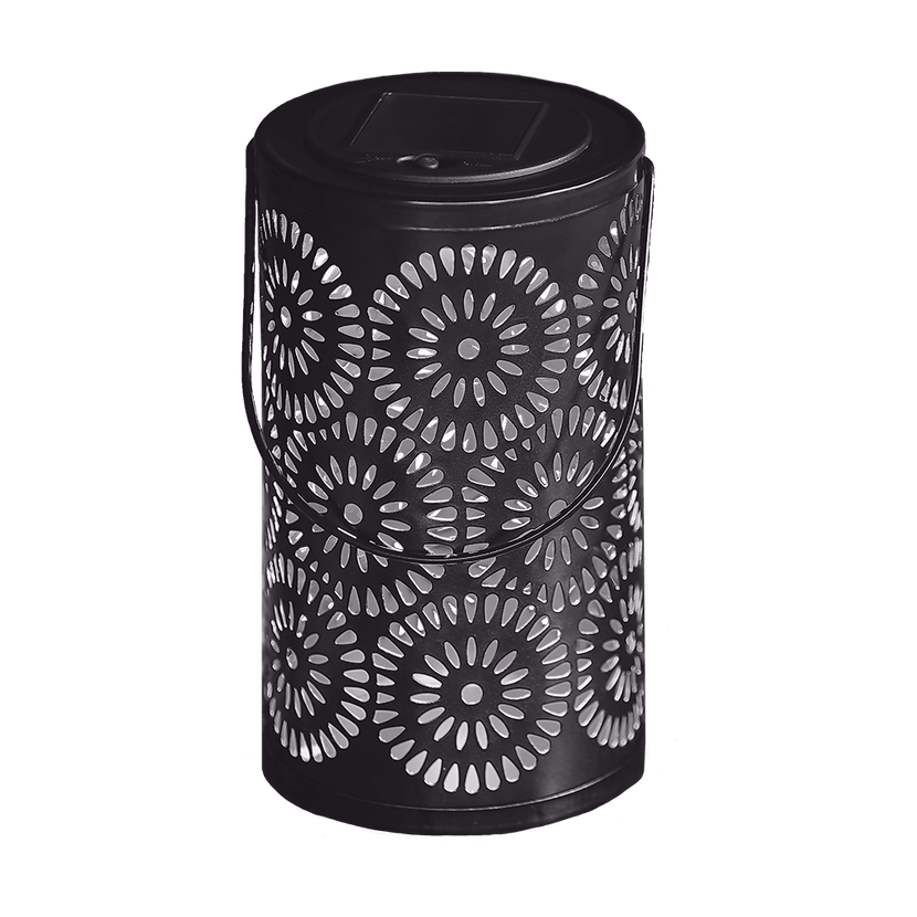 Modee Solar Larterne Leuchte LED 110x200mm Metall Kunststoff schwarz 2700-3200K IP44 1,2V Batterie