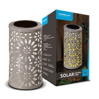 Modee Solar Larterne Leuchte LED 100x180mm Metall Kunststoff grau 2700-3200K IP44 1,2V Batterie