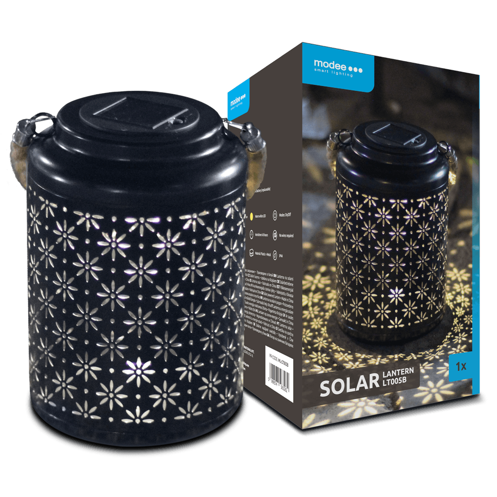 Modee Solar Larterne Leuchte LED 170x260mm Metall Kunststoff grau 2700-3200K IP44 1,2V Batterie