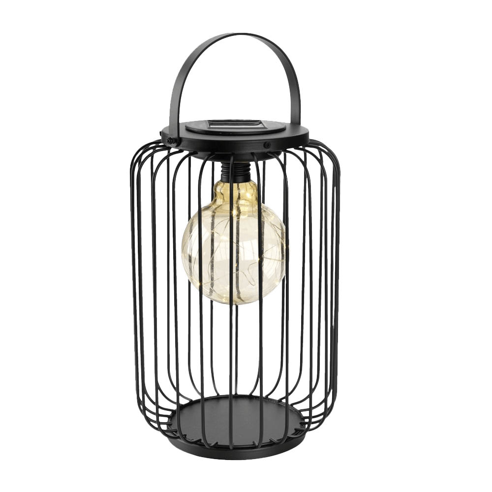 Modee Solar Larterne Leuchte LED 175x280mm Metall Kunststoff Glas schwarz 2700-3200K IP44 1,2V Batterie