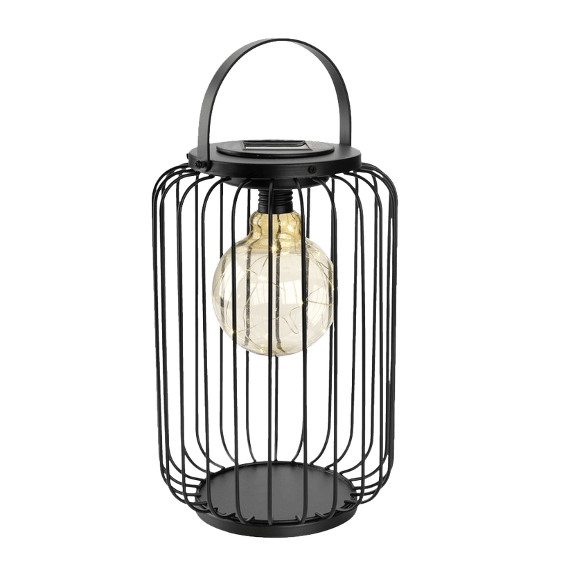 Modee Solar Larterne Leuchte LED 175x280mm Metall Kunststoff Glas schwarz 2700-3200K IP44 1,2V Batterie