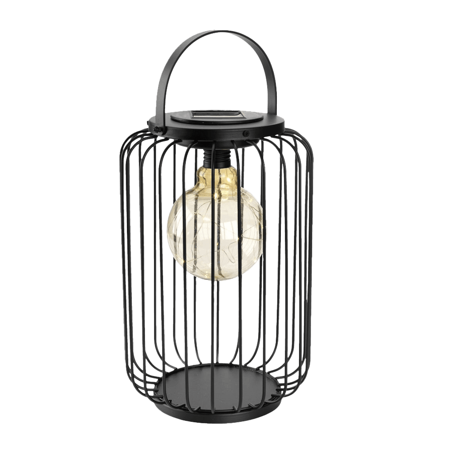 Modee Solar Larterne Leuchte LED 175x280mm Metall Kunststoff Glas schwarz 2700-3200K IP44 1,2V Batterie