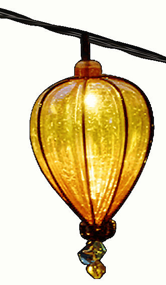 Modee Solar Lichterkette 4,9m 10 LED Ballon 55x75mm Kunststoff farbig 2700-3200K IP44 1,2V Batterie 2 Funktionen