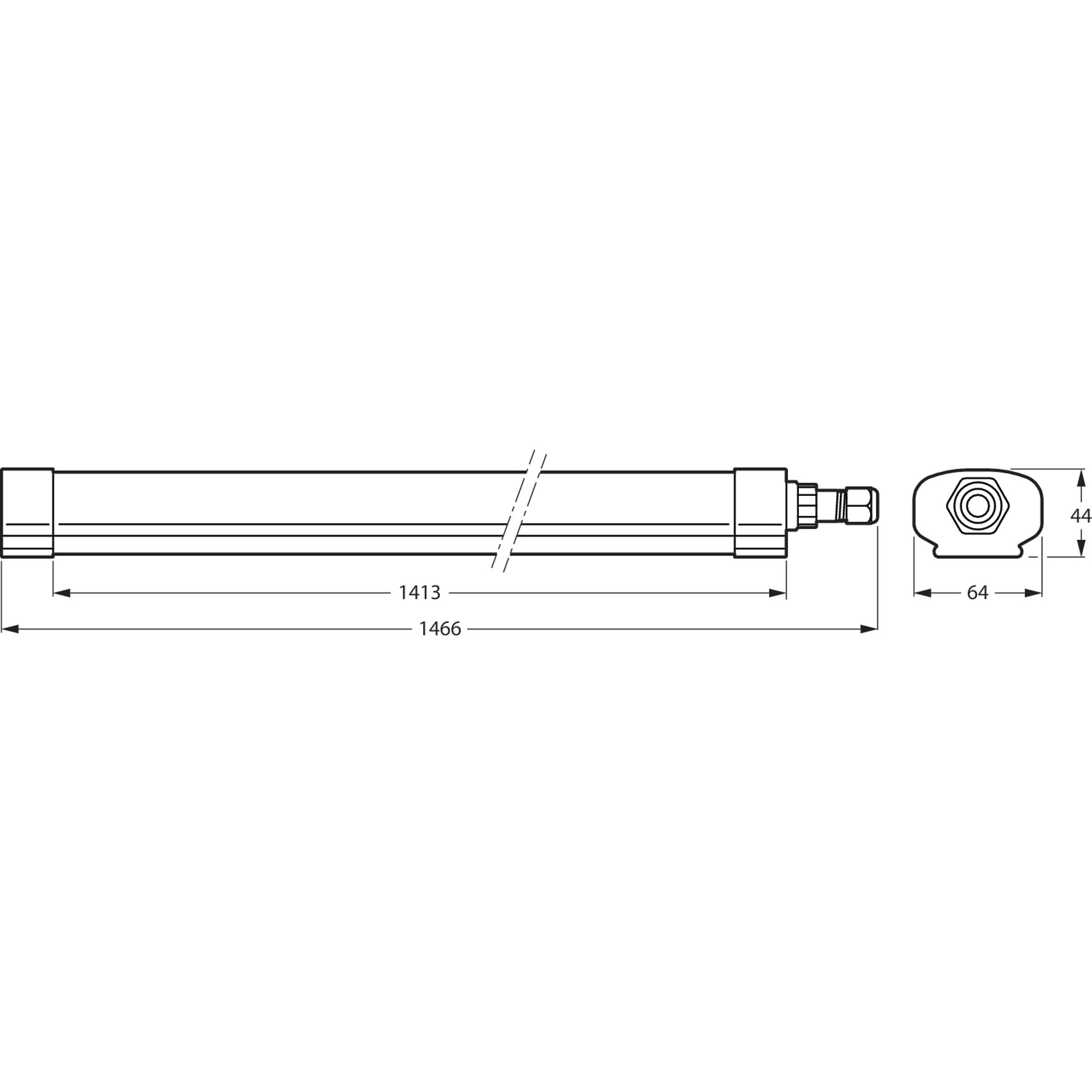 Philips LED Feuchtraumleuchte WT060C 1500mm 51W/840 PSU 5600lm IP65 matt