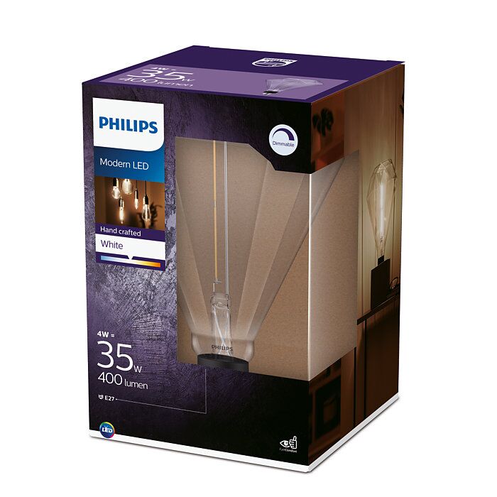Philips Deco-LED Lampe Giant Diamond 4-35W/830 LED E27 400lm klar warmweiß dimmbar