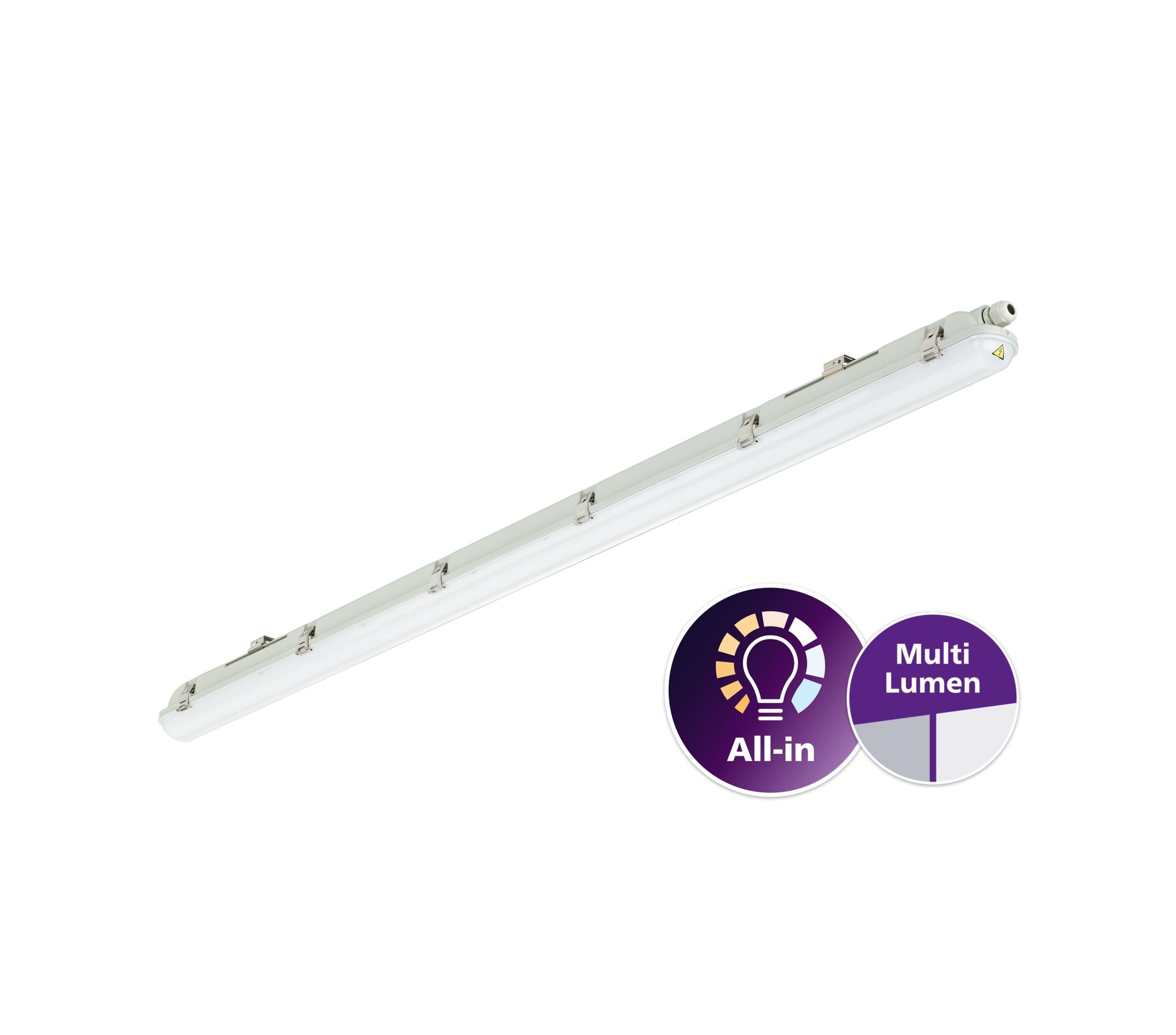 Philips LED CoreLine Feuchtraumleuchte WT065C klar 30/53W/840 kaltweiß 4100/6800lm 110° 220-240V IP65 1514mm