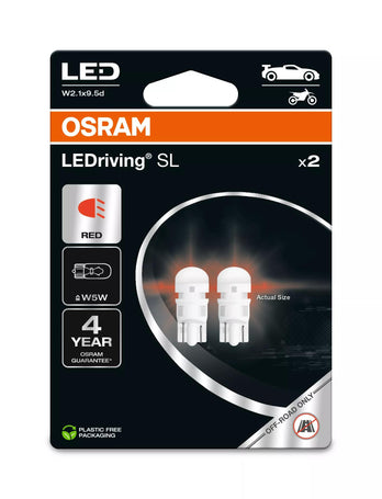 Osram LED LEDriving SL Red W5W 1W 15lm W2.1x9.5d 12V 2er Blister