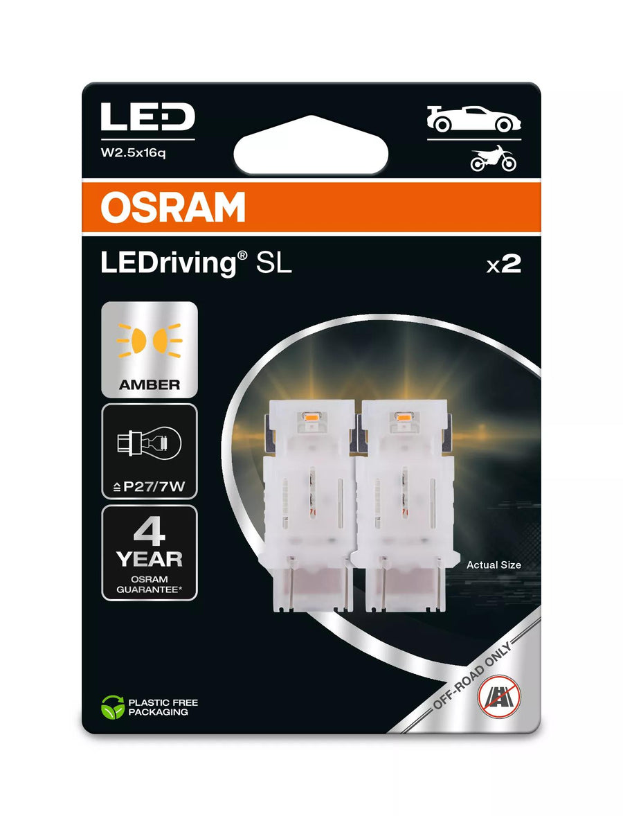 Osram LED LEDriving SL P27 P27/7W 1W 55/10lm W2.5x16q 12V 2er Blister – Produktansicht