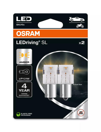 Osram LED LEDriving SL PY21W 1W 50lm BAU15s 12V 2er Blister