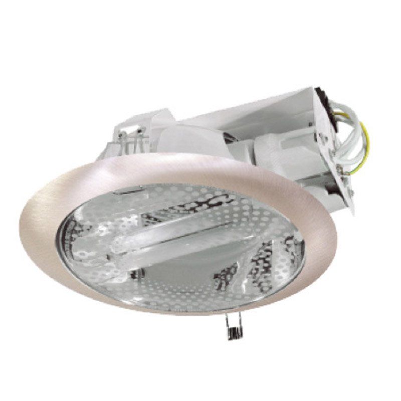 I-Light Einbaustrahler Nickel satiniert 2xE27, max. 26W je Sockel, o. Leuchtmittel