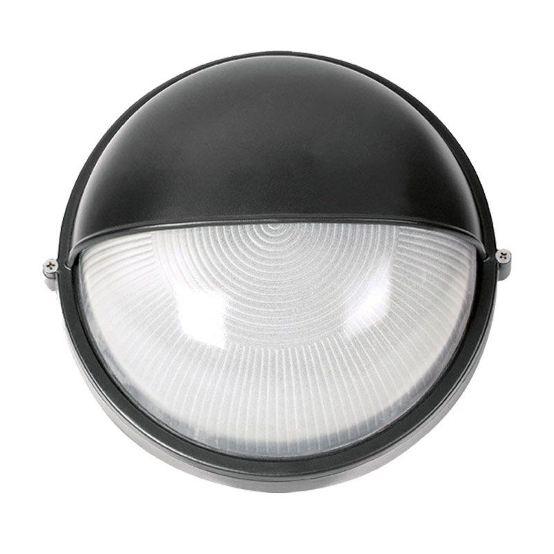 I-Light Wandleuchte Rund Schwarz, IP 54, E27