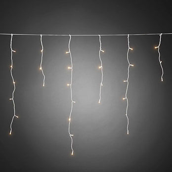 Konstsmide LED Lichtervorhang Eisregen mit Lichtsensor sowie 6h / 9h Timer 80 Dioden Gesamtlänge 350cm warmweiß batteriebetrieben