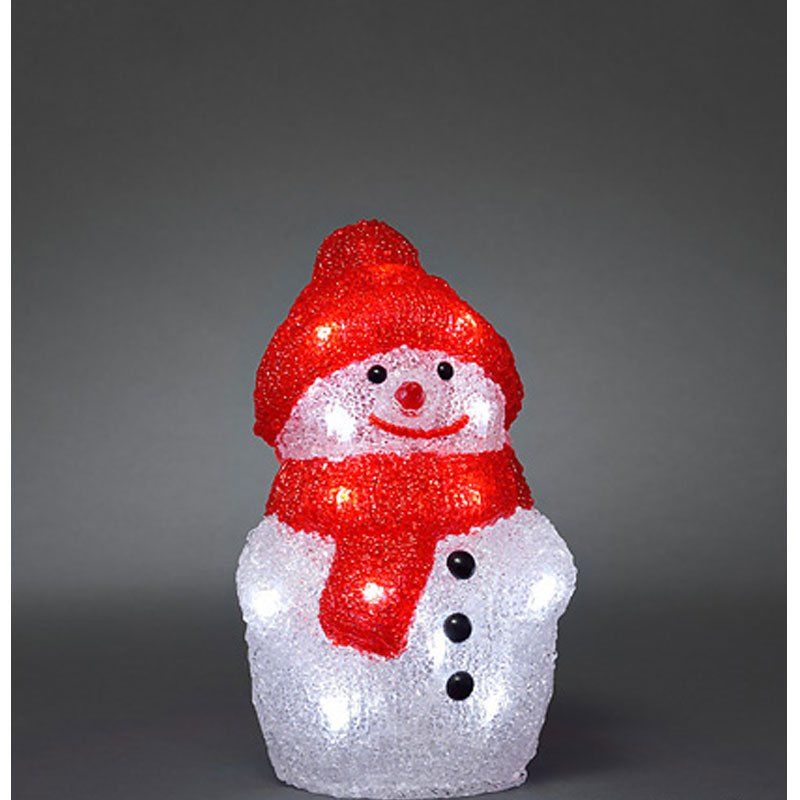 Konstsmide LED Deko-Schneemann aus Acryl 13x22x13cm mit 20 Dioden kaltweiß batteriebe