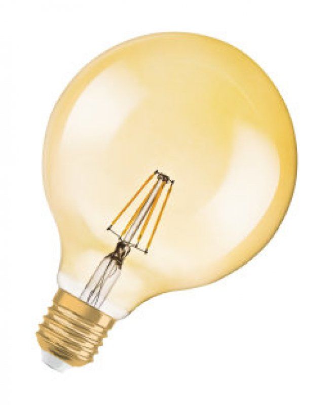 Osram Vintage 1906 LED DIM Classic Globe125 Filament Gold 6,5-55 W/824 E27 650lm ultra warmweiß dimmbar