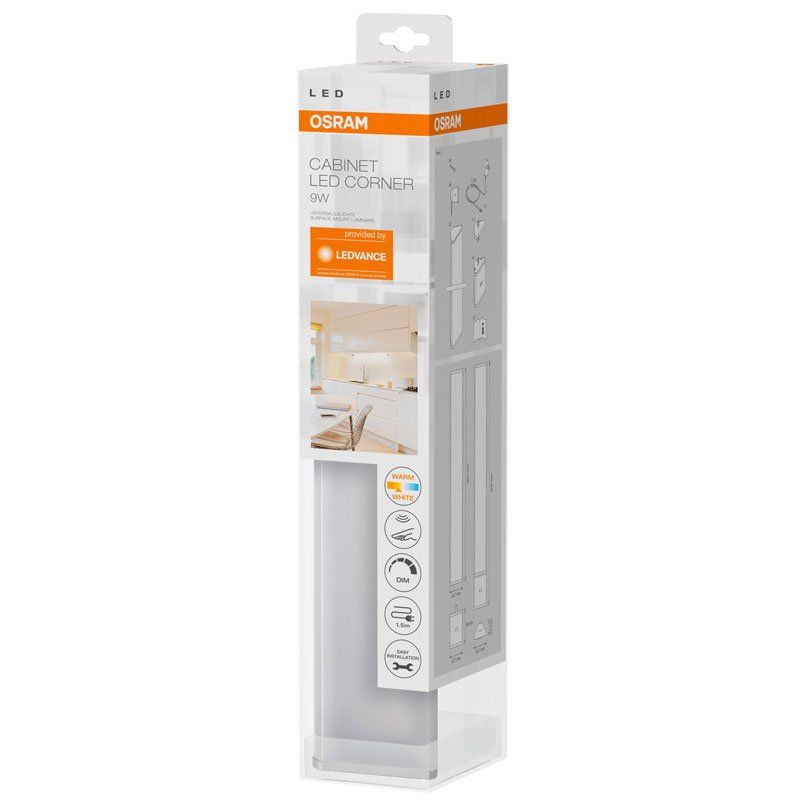 Osram LED Unterbauleuchte Cabinet Corner Doublepack 350mm 5W/830 320lm neutralweiß dimmbar grau IP20
